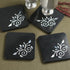 Natural Stone Coasters with Abalone Shell Inlay (Set of 4)